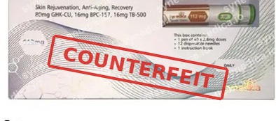 Counterfeit Serelix Glow GHK-Cu packaging
